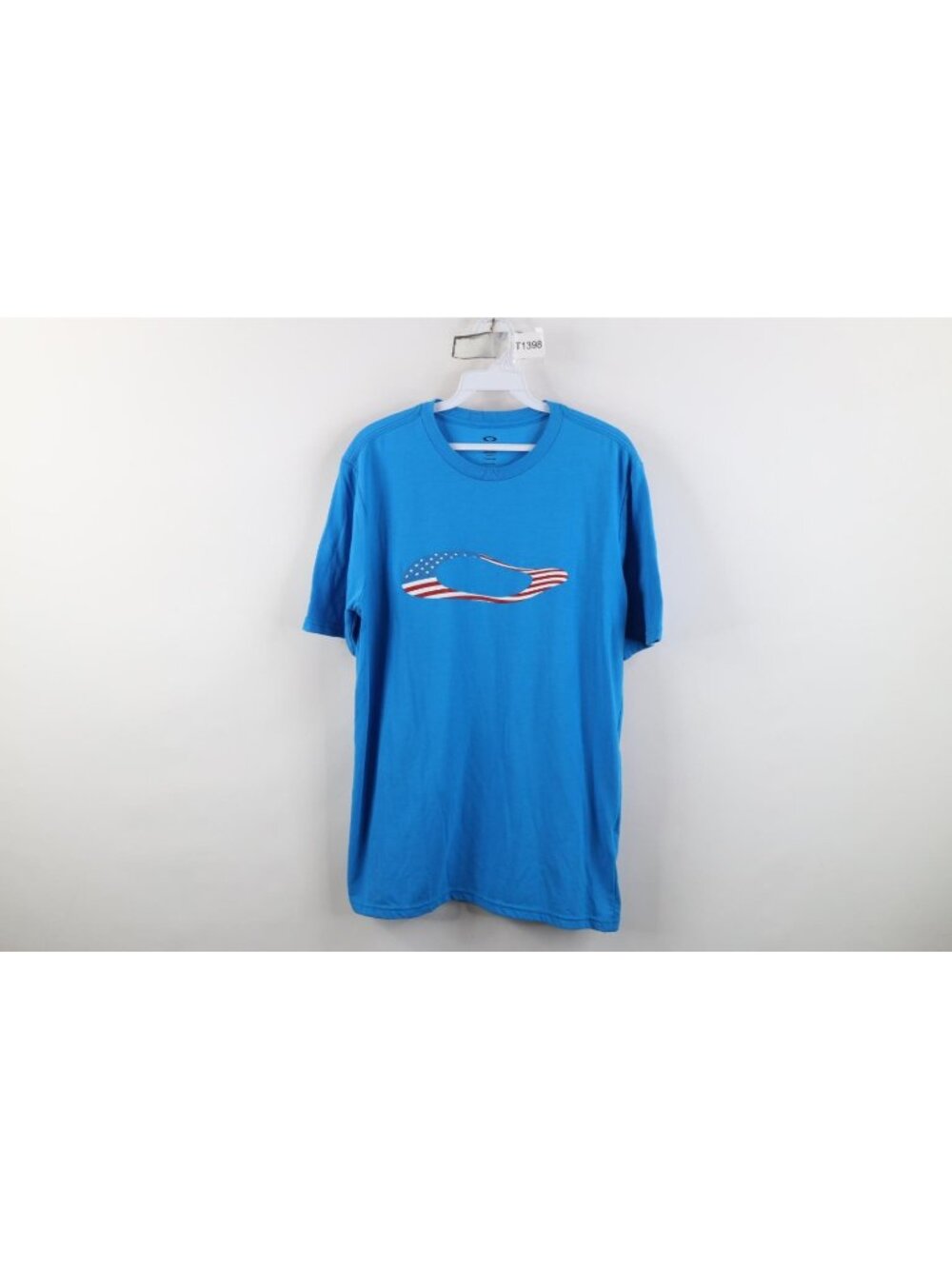 Y2K Oakley T-Shirt Mens Size S Blue USA Flag Short Sleeve Knit Regular Fit